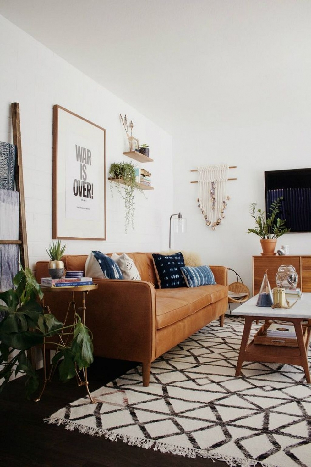 leather orange sofa