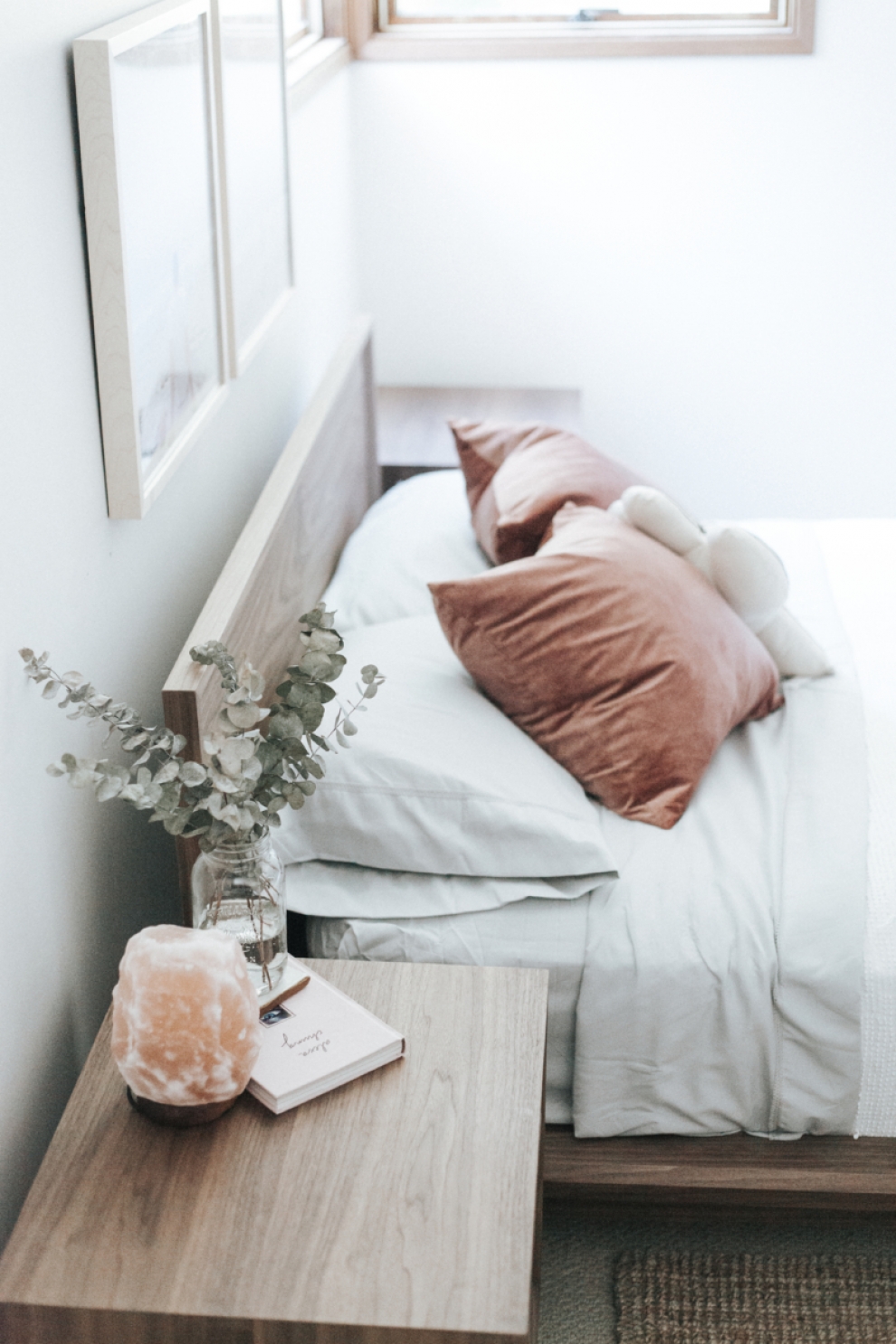 eucalyptus on bedside table